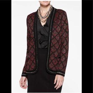 Misook Red with Silver Metal Detail Sz XS Jacket